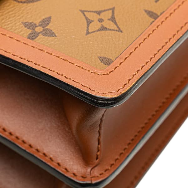 Pre-owned Louis Vuitton Monogram Reverse Dauphine MM Brown