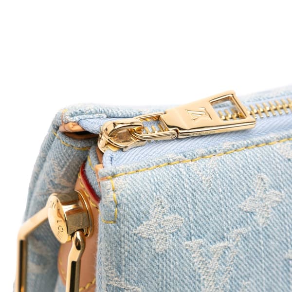 Pre-owned Louis Vuitton Monogram Denim Coussin BB Blue