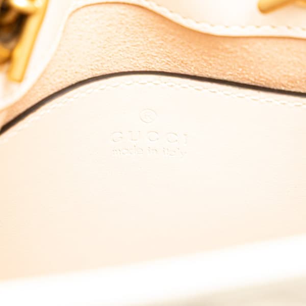 Pre-owned Gucci Mini GG Marmont Matelasse Leather Satchel White