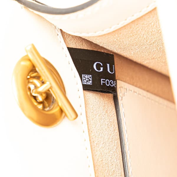 Pre-owned Gucci Mini GG Marmont Matelasse Leather Satchel White