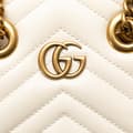 Miniatyrbillede 8 af 10: Pre-owned Gucci Mini GG Marmont Matelasse Leather Satchel White