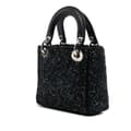 Miniatyrbild 2 av 7: Pre-owned Dior Mini Satin Sequin Embellished Lady Dior Black