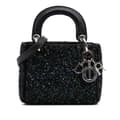 Miniatyrbild 1 av 7: Pre-owned Dior Mini Satin Sequin Embellished Lady Dior Black