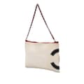 Pikkukuva 2 / 8: Pre-owned Chanel CC Canvas and Metallic Lambskin Flag Pochette White