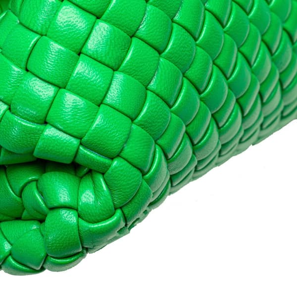Pre-owned Bottega Veneta Small Nappa Intrecciato Top Handle Satchel Green