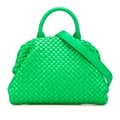 Pikkukuva 1 / 10: Pre-owned Bottega Veneta Small Nappa Intrecciato Top Handle Satchel Green