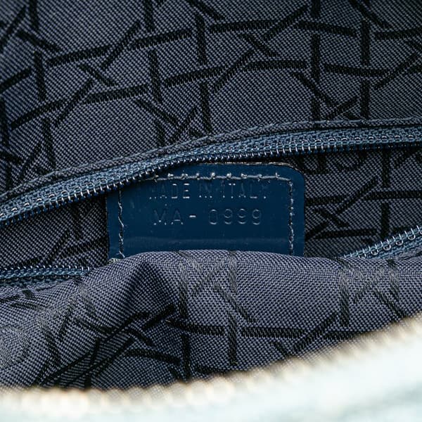 Pre-owned Dior Large Denim Cannage Acrylic Handles Lady Dior Blue