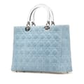 Pikkukuva 2 / 10: Pre-owned Dior Large Denim Cannage Acrylic Handles Lady Dior Blue
