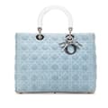 Pikkukuva 1 / 10: Pre-owned Dior Large Denim Cannage Acrylic Handles Lady Dior Blue