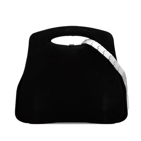 Pre-owned Chanel Suede Millennium 2005 Hard Case Hip Bag Black