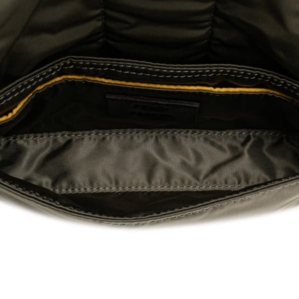 Pre-owned Fendi Porter Yoshida Nylon Baguette Satchel Brown