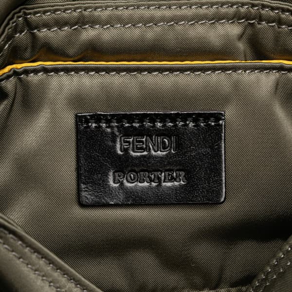 Pre-owned Fendi Porter Yoshida Nylon Baguette Satchel Brown