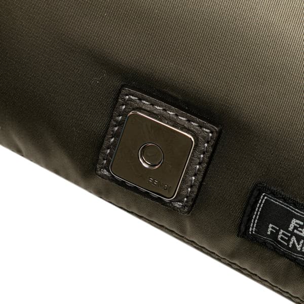 Pre-owned Fendi Porter Yoshida Nylon Baguette Satchel Brown