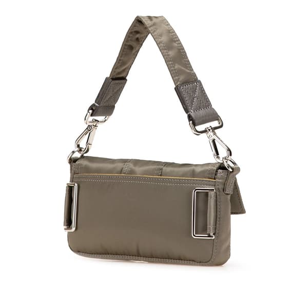 Pre-owned Fendi Porter Yoshida Nylon Baguette Satchel Brown