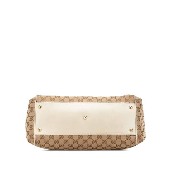 Pre-owned Gucci GG Canvas Scarlett Satchel Brown