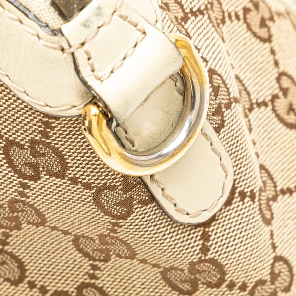 Pre-owned Gucci GG Canvas Scarlett Satchel Brown