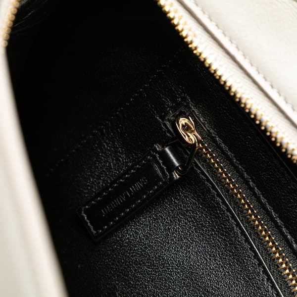 Pre-owned Saint Laurent Small Leather Monogram Cabas Satchel Gray
