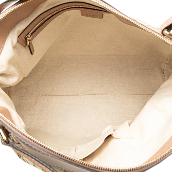 Pre-owned Gucci GG Canvas Mayfair Satchel Brown