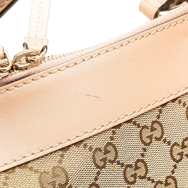 Pre-owned Gucci GG Canvas Mayfair Satchel Brown