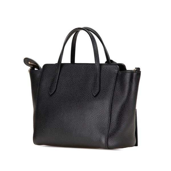 Pre-owned Gucci Mini Leather Swing Satchel Black