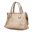 Miniatyrbillede 2 af 10: Pre-owned Gucci Small Metallic Leather Soho Working Satchel Gold