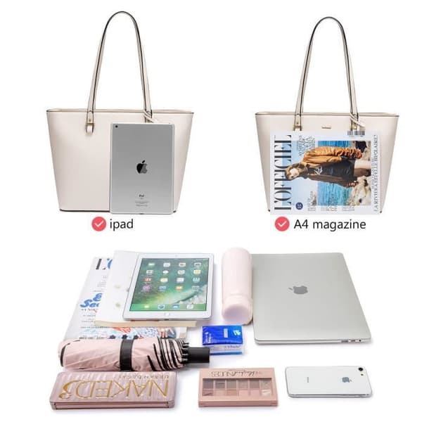 Handväskor för kvinnor Crossbody-väska Snygga tygväskor i PU-läder 3-delade handväskor - Beige