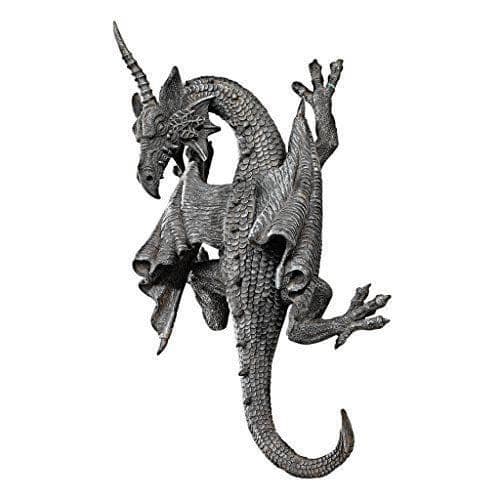 Väggskulptur - Design Toscano - Devonshire horned drake - Grå - 18 x 11,5 x 34,5 cm - 1,25 kg