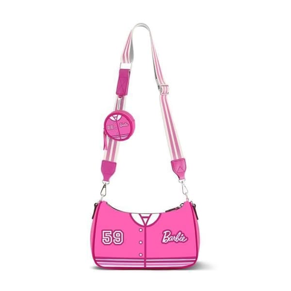Axelväska - BARBIE - VARSITY - Rosa - Zipfack - Justerbar rem