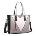 Miniatyrbild 2 av 4: Miss Lulu PU-läder V-formad Crossbody-handväska för kvinnor, grå