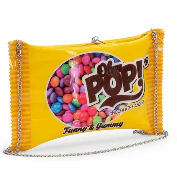 OHMYPOP Handväska med Chain Chococandy Gul
