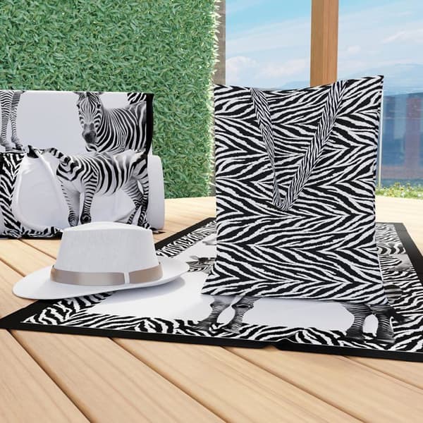 Petti italienska hantverkare - BRS-MARE-ZEBRA - Kvinna BRS-Mare-zebre Strandväskor Petti, Zebra, Strandväska-38x48x18 cm