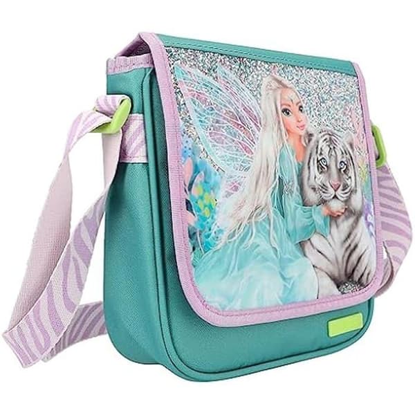 Sidsväska - DEPESCHE - TOPModel Fantasy Tiger - Lavendel och Petrol - Liten - Dragkedja