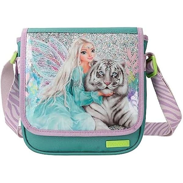 Sidsväska - DEPESCHE - TOPModel Fantasy Tiger - Lavendel och Petrol - Liten - Dragkedja