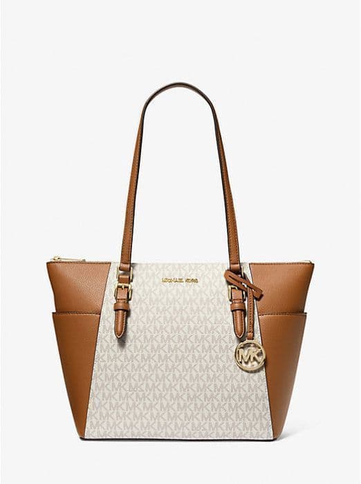 Handväska - Michael Kors - Charlotte - Läder - Tryckt tyg - Stort storlek