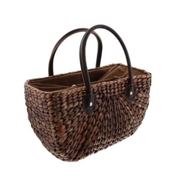 Korg i majs - Inköp - Moka - Flätat utseende - Dragsnöre - 40x18x22 cm