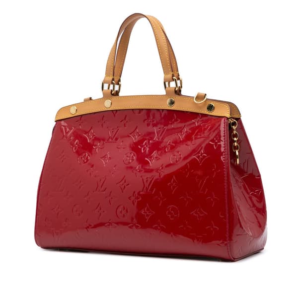 Pre-owned Louis Vuitton Monogram Vernis Brea MM Red