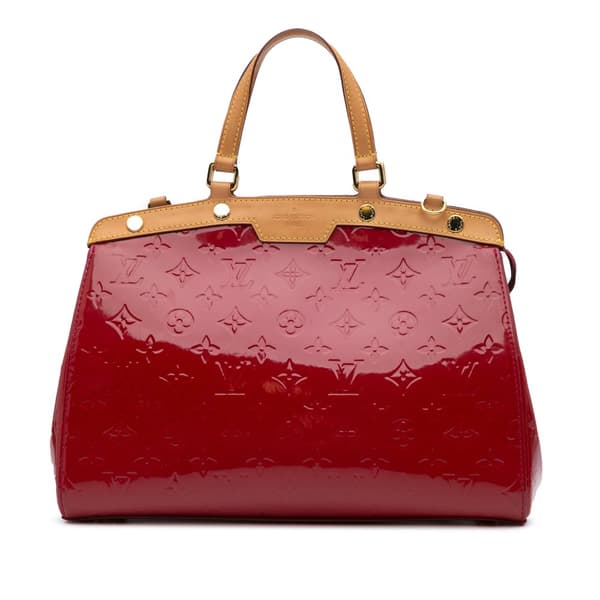 Pre-owned Louis Vuitton Monogram Vernis Brea MM Red
