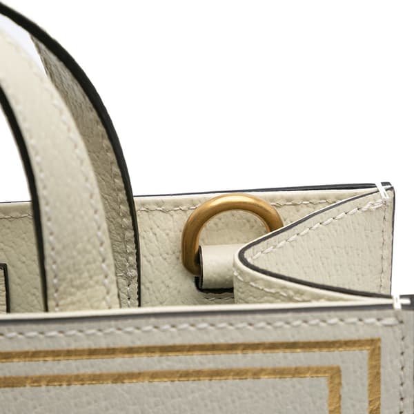 Pre-owned Gucci Garden Calfskin Mushrooms Vertical Shopping Tote Brown