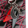 Miniatyrbillede 6 af 10: Pre-owned Dior Anselm Reyle Medium Metallic Lambskin Cannage Lady Dior Gray
