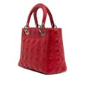 Miniatyrbild 2 av 10: Pre-owned Dior Medium Lambskin Cannage Lady Dior Red