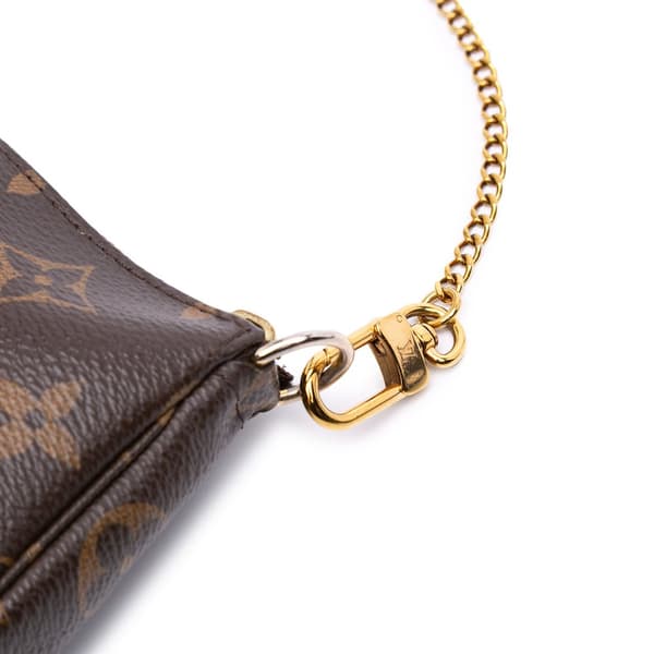 Pre-owned Louis Vuitton Monogram Mini Pochette Accessoires Brown