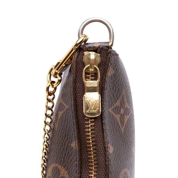 Pre-owned Louis Vuitton Monogram Mini Pochette Accessoires Brown