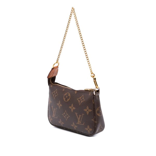 Pre-owned Louis Vuitton Monogram Mini Pochette Accessoires Brown