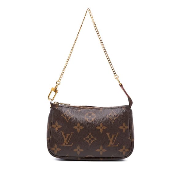 Pre-owned Louis Vuitton Monogram Mini Pochette Accessoires Brown