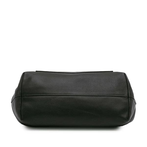 Pre-owned Prada Toro Leather Top Handle Flap Satchel Black