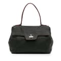Miniatyrbilde 1 av 10: Pre-owned Prada Toro Leather Top Handle Flap Satchel Black
