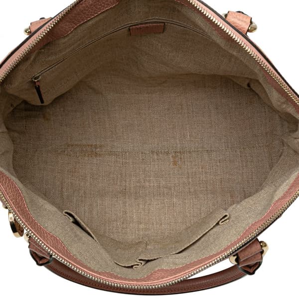 Pre-owned Gucci Medium Leather GG Charm Dome Satchel Pink