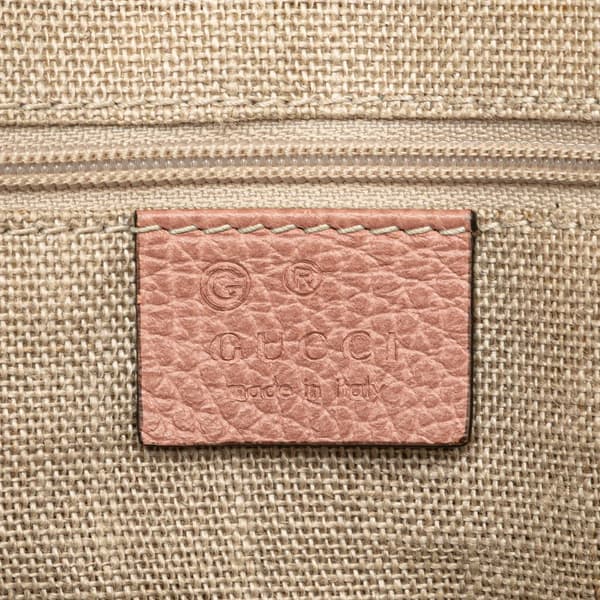 Pre-owned Gucci Medium Leather GG Charm Dome Satchel Pink