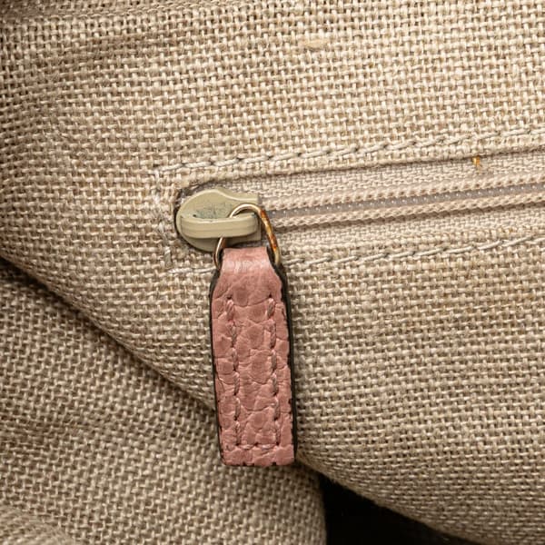 Pre-owned Gucci Medium Leather GG Charm Dome Satchel Pink