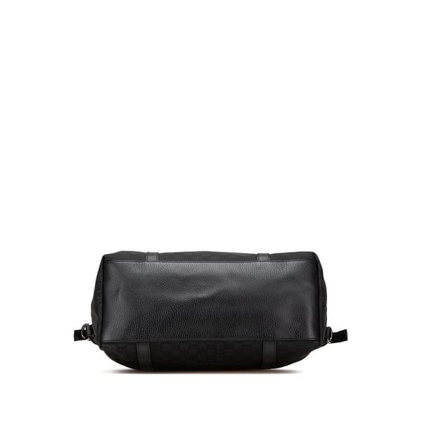 Pre-owned Gucci Large GG Canvas Charm Dome Satchel Black